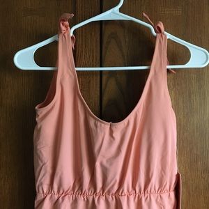 Kortni Jeane Light Coral High- Waist One Piece